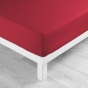 Drap housse 2 personnes 140 x 190 cm uni 57 fils lina Marsala