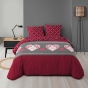 Housse de couette 240 x 220 cm en microfibre de flanelle Alpille avec drap housse en coton blanc 140x190 cm