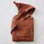 poncho enfant mixte 2/5 ans gaze de coton unie gaïa terracotta