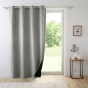 Lot de 2 Rideaux isolant thermique a oeillets 140 x 260 cm velours relief Polarchic Gris