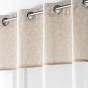 Voilage a oeillets 140 x 240 cm voile sablé + haut en jute Bahina Blanc