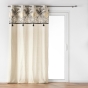 Lot de 2 Rideaux a oeillets 140 x 240 cm  polycoton + pompons  Papaya