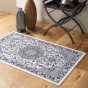 Tapis rectangle 68 x 110 cm viscose tissee cherine Bleu