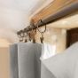 Rideau ajustable + 8 anneaux pince gaze de coton 140 x 300 cm Gris clair