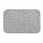 Tapis de bain 50 x 80 cm microfibre unie relief ricochet Gris Clair