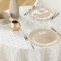 Nappe ronde (0) 180 cm polyester imprime metallise piana Naturel