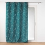 Lot de 2 Rideaux a oeillets 140 x 260 cm polyester appliqué Sakura Emeraude