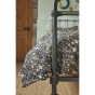Housse de couette 140 x 200 cm double gaze de coton imprimée Capucine Bleu foncé