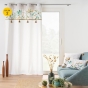 Lot de 2 Rideaux tamisant a œillets 140 x 240 cm poly coton + Pompons Dilaris
