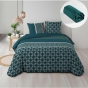 Pack parure de couette 220 x 240 cm Houston+ drap housse (140) Emeraude