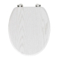 Abattant wc charnieres metal 37.5 x 46 cm mdf effet bois strata Blanc