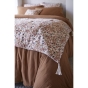 Bout de lit 90 x 200 cm double gaze de coton imprimée capucine Naturel