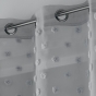 Voilage a oeillets 140 x 240 cm voile sablé pompons melusine Gris