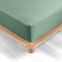 Drap housse 1 personne 90 x 190 cm percale uni 78 fils percaline Tilleul