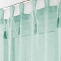 Voilage à passants + pompons 140 x 240 cm polyester effet lin Dalila Sauge