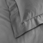 Taie d'oreiller 63 x 63 cm uni 57 fils lina  +point bourdon Anthracite