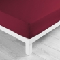 Drap housse bonnet 30 cm 2 personnes 180 x 200 cm uni 57 fils lina Bourgogne