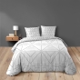 Pack 4 pièces Housse de couette 260 x 240 cm Etna + 2 taies + drap housse 160 Noir