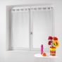 Paire droite passants 2 x 60 x 120 cm voile sable top pompons poupette Blanc