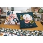 parure de lit (housse de couette + 2 taies d'oreiller) coton imprimé 260 x 240 cm champetre