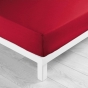 Drap housse 1 personne 90 x 190 cm microfibre unie oscar Rouge