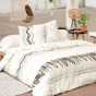 Parure de lit (housse de couette + 2 taies d'oreiller) 240x220 berbere Blanc
