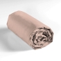 Drap housse 2 personnes 180 x 200 cm uni 57 fils lina Rose