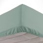 Lot de 2 Drap housse 140 x 190 x 30 cm Linette coton lavé  57 fils Sauge