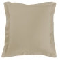 Taie d'oreiller volant plat 63 x 63 cm uni 57 fils lina +point bourdon Beige