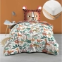 Pack housse de couette enfant 140 x 200 cm Lionceau + drap housse 90 x 190 Blanc