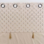 Lot de 2 rideaux tamisant en coton 140 x 240 cm + pompons Rafina Or