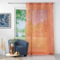 Voilage à oeillets 140 x 240 cm imprimé métallisé Belflor Terracotta/Or