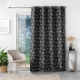 Rideau a oeillets tamisant 140 x 260 cm jacquard Floriani Noir