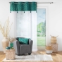 Voilage a oeillets 140 x 240 cm voile sablé + haut velours Evie Bleu