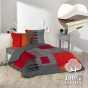 Pack housse de couette 220x240 cm Quadro + drap housse 140x190x30 Blanc
