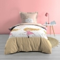 Pack parure de couette enfant Trotti 140 x 200 cm + drap housse 90 x 190 x 30 Blanc