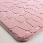 Tapis de bain 50 x 120 cm microfibre unie relief ricochet Rose Poudre