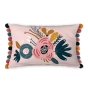 Coussin déhoussable avec pompons 30 x 50 cm Champetre