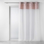 Voilage a oeillets 140 x 240 cm voile sablé + haut coton Sibel Rose