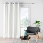 Lot de 2 Rideaux a oeillets 140 x 260 cm velours jacquard Mika Blanc