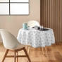 Nappe ronde (0) 180 cm polyester imprime kalini Gris