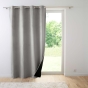 Lot de 2 Rideaux isolant thermique a oeillets 140 x 260 cm velours relief Polarchic Gris