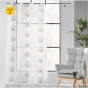 Lot de 2 Voilages a oeillets 140 x 240 cm voile sablé brodé Palmaris Beige