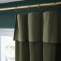 Rideau ajustable + 8 anneaux pince  140 x 270 cm velours de coton César Vert kaki