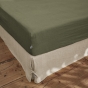 Drap housse 140 x 190 cm en lin lavé Soline Kaki