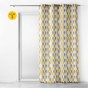 Lot de 2 rideaux  tamisant a oeillets 140 x 260 cm polyester Palpito Jaune/Blanc
