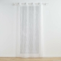 Voilage grande hauteur a oeillets 140 x 280 cm voile sablé brodé Galactee Blanc
