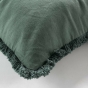 Coussin déhoussable à franges 45 x 45 cm coton Eve Verveine