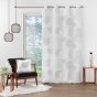 Rideau a oeillets 140 x 280 cm polyester imprime Esquisse Blanc