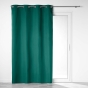 Rideau a oeillets double face 140 x 260 cm 100% occultant/satiné Obscure Emeraude